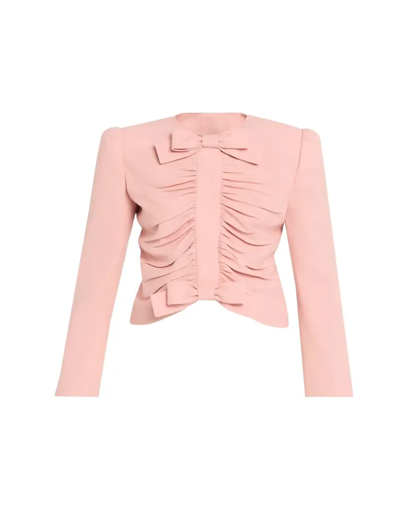 Valentino Garavani Metallic Floral Jacquard Cowl-Neck Top