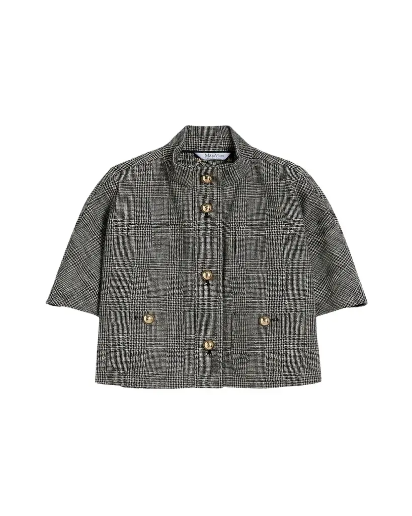 Max Mara Glen Plaid Cotton Cloak