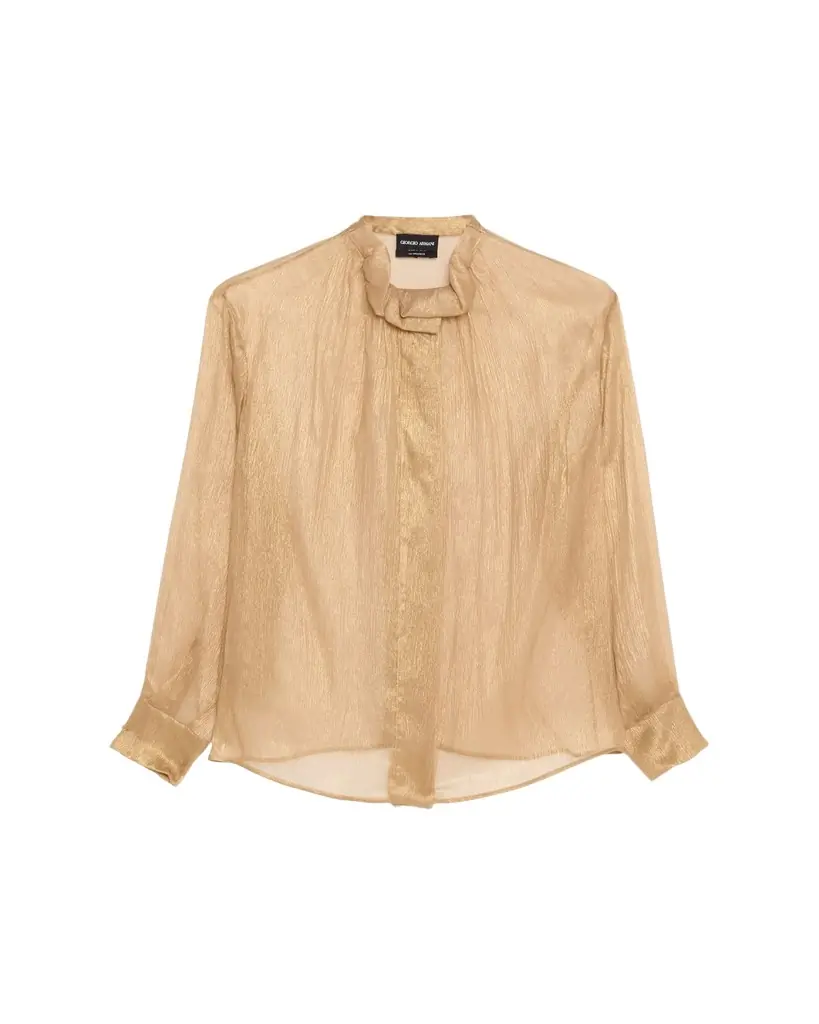 Giorgio Armani Metallic Silk Button-Down Shirt