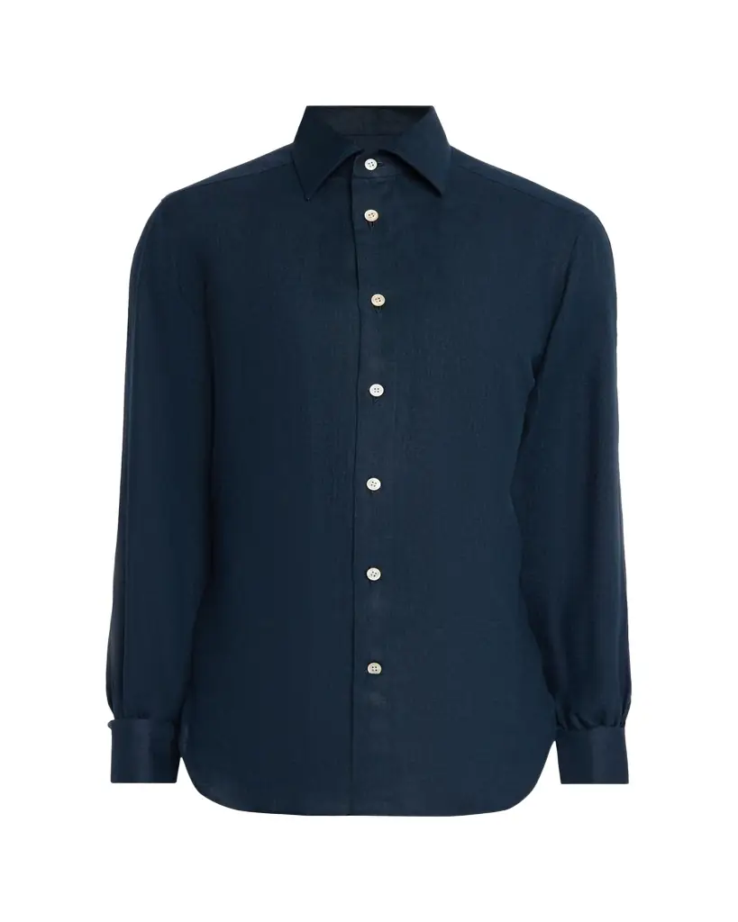 Kiton Men's Linen Button-Down Shirt