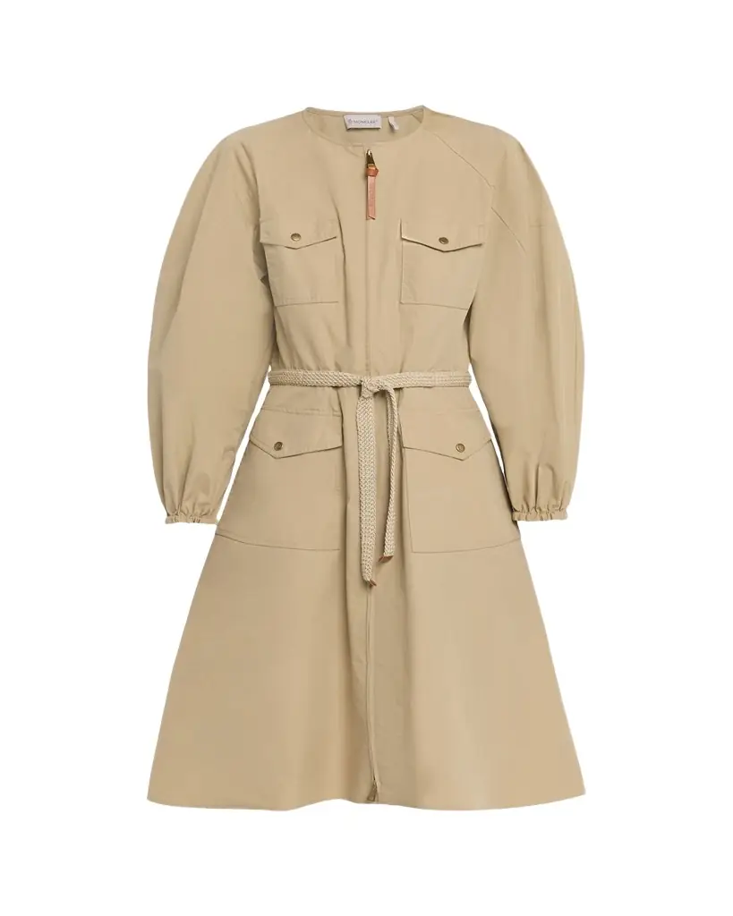 Moncler Pleated Poplin Dress