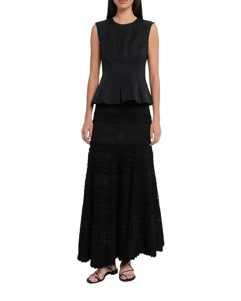 Ulla Johnson Annisa Eyelet Knit Maxi Skirt