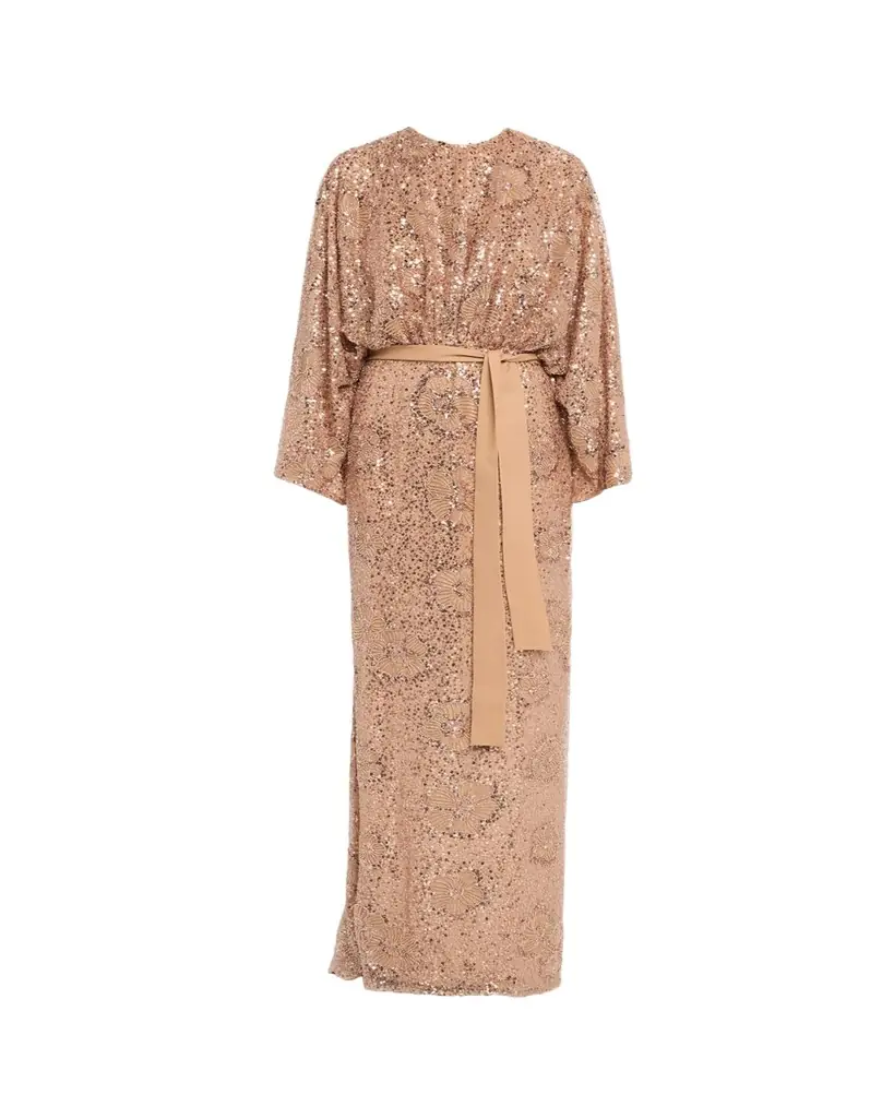 Elie Saab Semi-Sheer Sequin Embroidered Mesh Dress