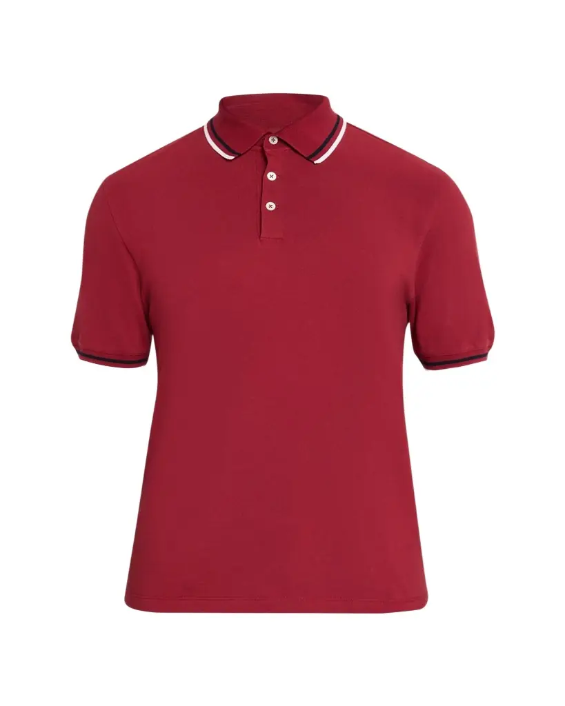 Brunello Cucinelli Men's Striped Cotton Polo Shirt