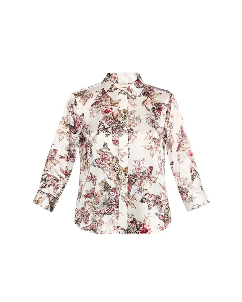 L'Agence Dani Silk Button-Front Blouse