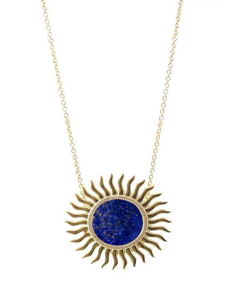 Haute Victoire 18K Lapis Lazuli and Diamond Solar Necklace