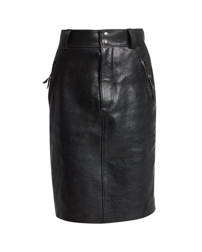 Saint Laurent Leather Pencil Skirt