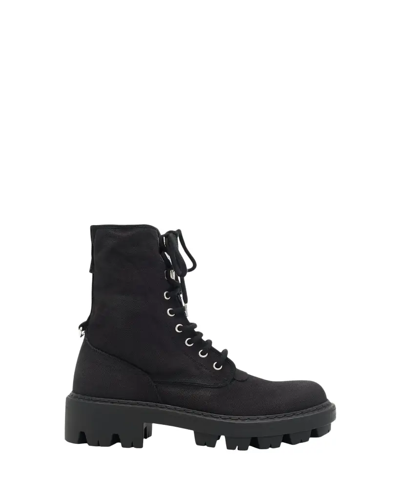 Prada Canvas Ankle Combat Boots