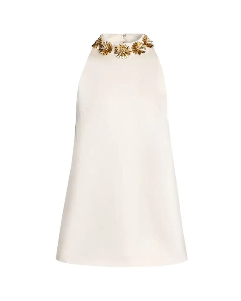 Retrofete Giacinta Embellished Satin Mini Dress