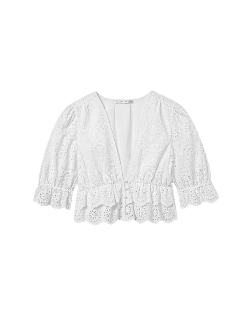 FRAME The Solstice Eyelet Blouse