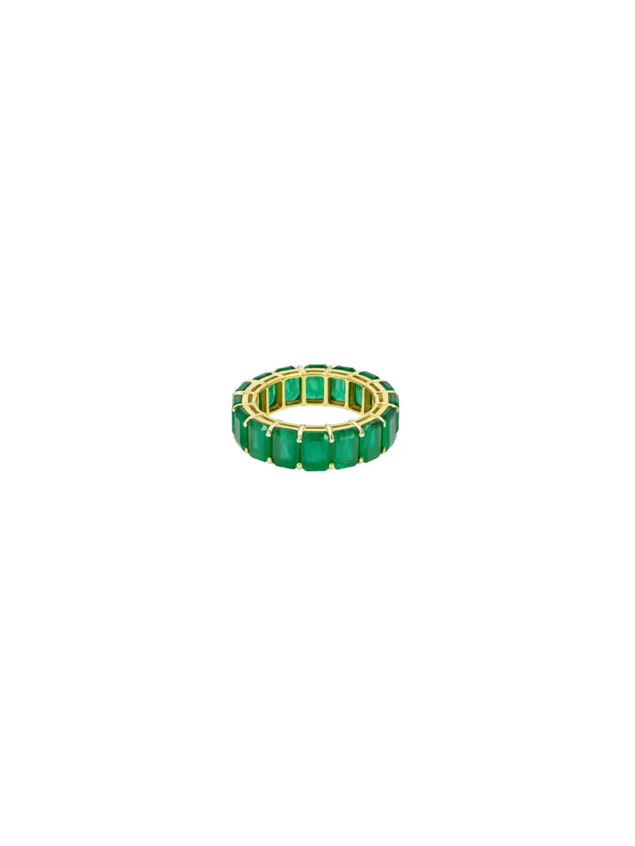 Wish Fine Jewelry Emerald 18K Gold Eternity Ring