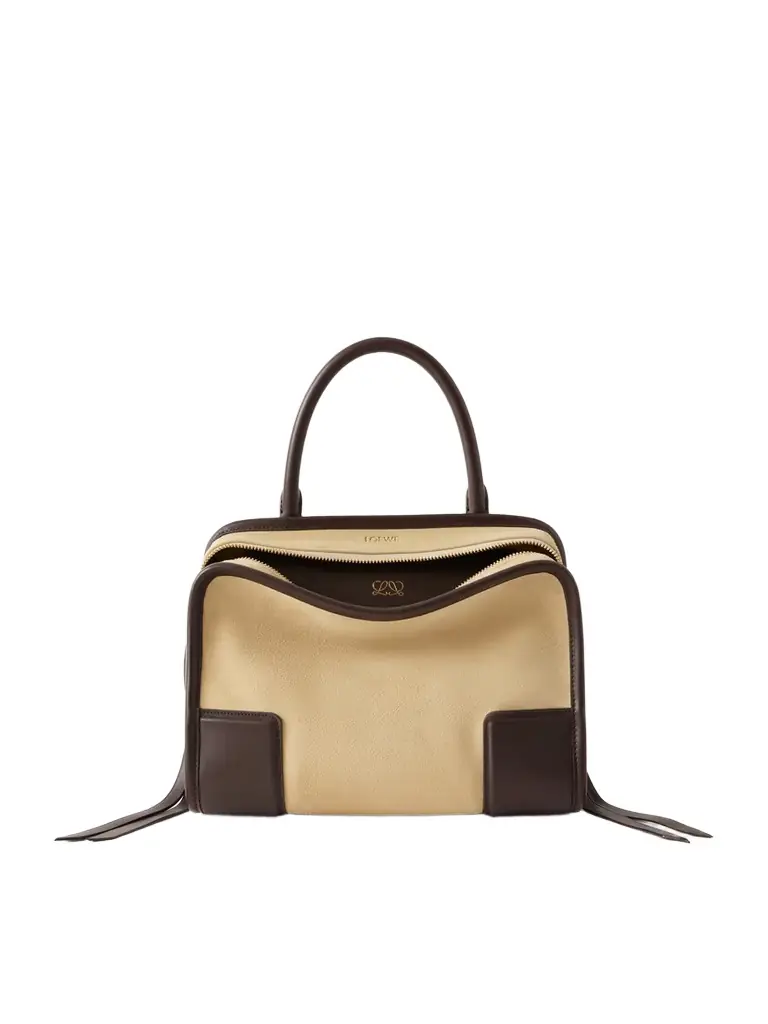Loewe Amazona 180 Small Leather-trimmed Suede Shoulder Bag