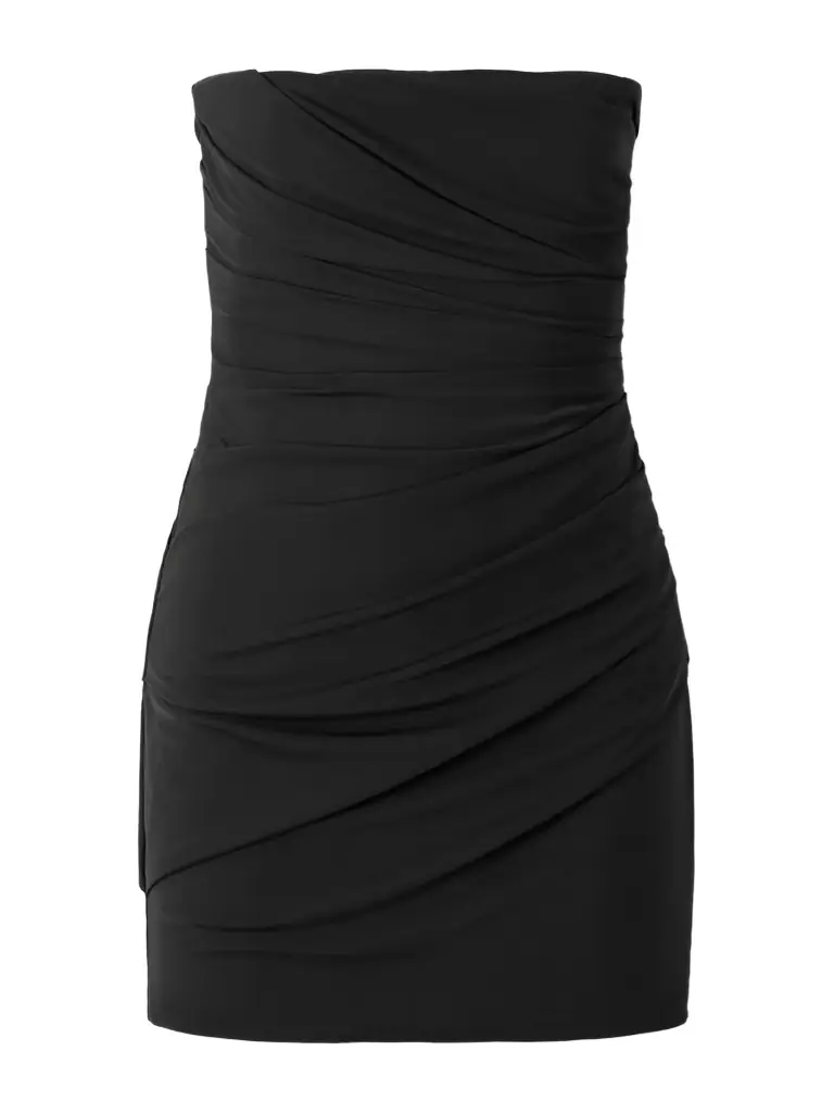 Alex Perry Strapless Gathered Stretch-mesh Mini Dress - Women's Clothing