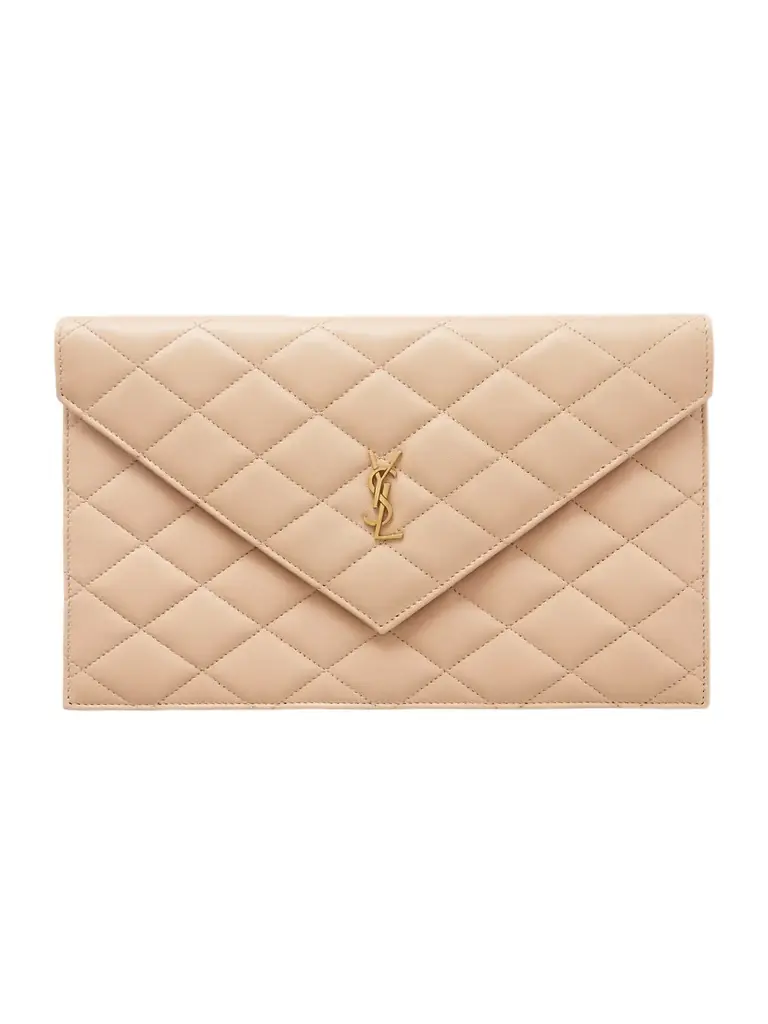 Saint Laurent Paris Matelassé Leather Pouch
