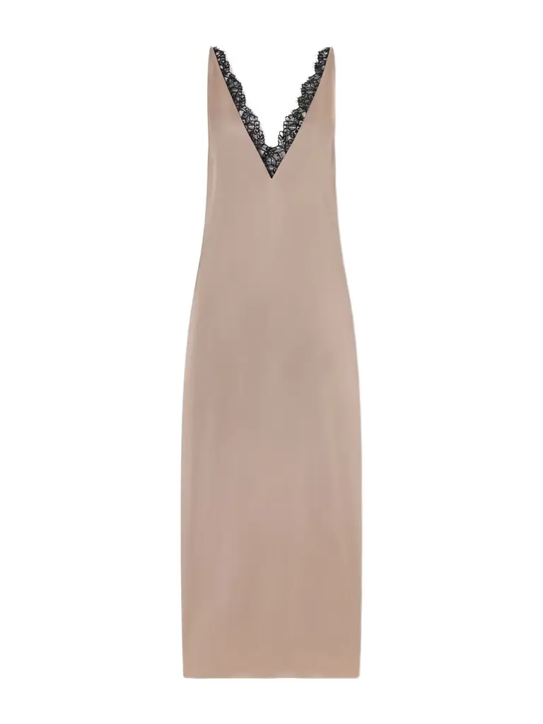 Stella McCartney Lace-trimmed Satin Midi Dress