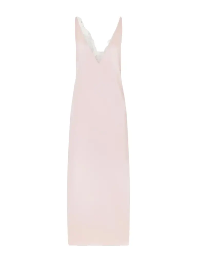 Stella McCartney Lace-trimmed Satin Midi Dress