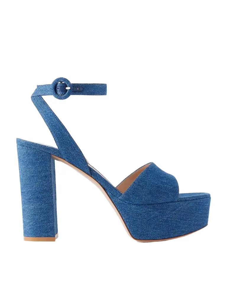Gianvito Rossi 70 Denim Platform Sandals