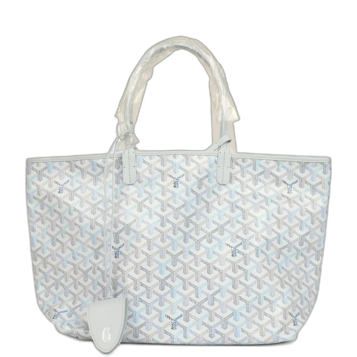 goyard Goyard Goyardine Polar Blue Saint Louis PM Tote Palladium Hardware