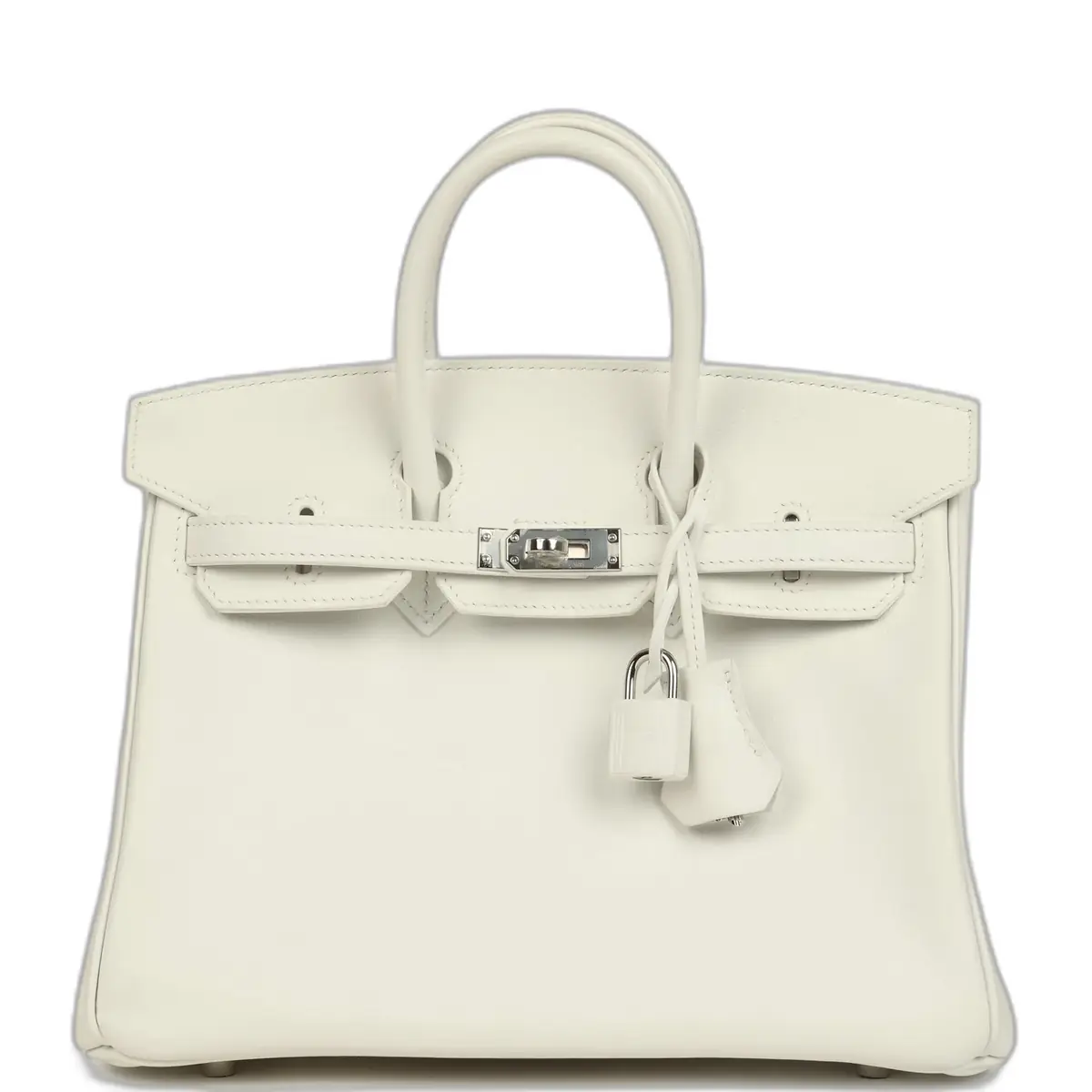 hermes Hermes Birkin 25 New White Swift Palladium Hardware