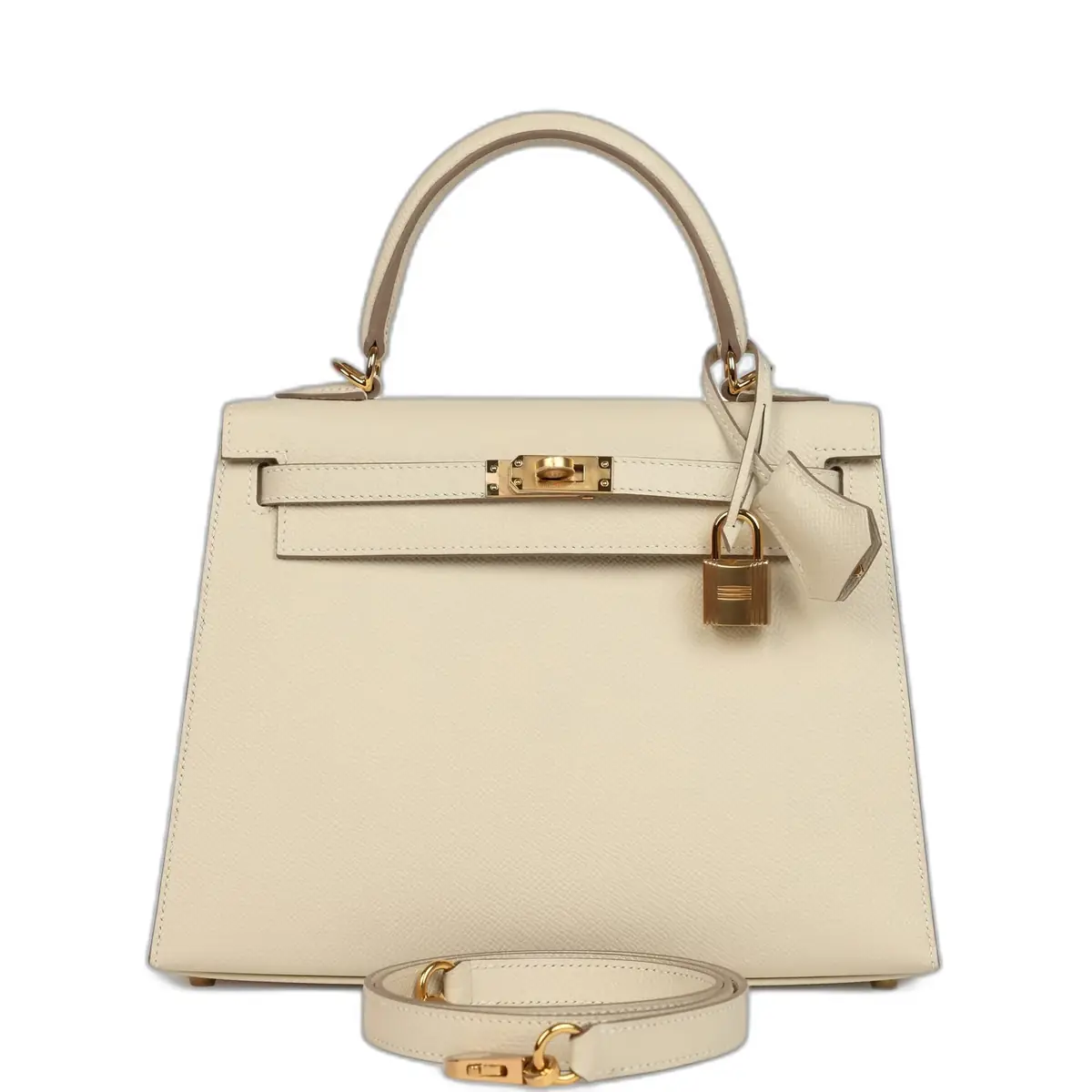 hermes Hermes Kelly Sellier 25 Craie Epsom Gold Hardware