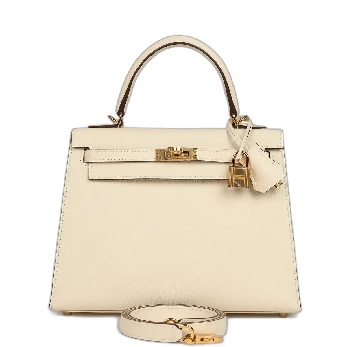 hermes Hermes Kelly Sellier 25 Nata Epsom Gold Hardware
