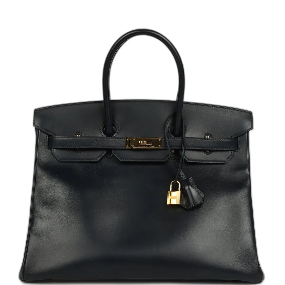 hermes Pre-owned Hermes Birkin 35 Bleu Navy Box Gold Hardware