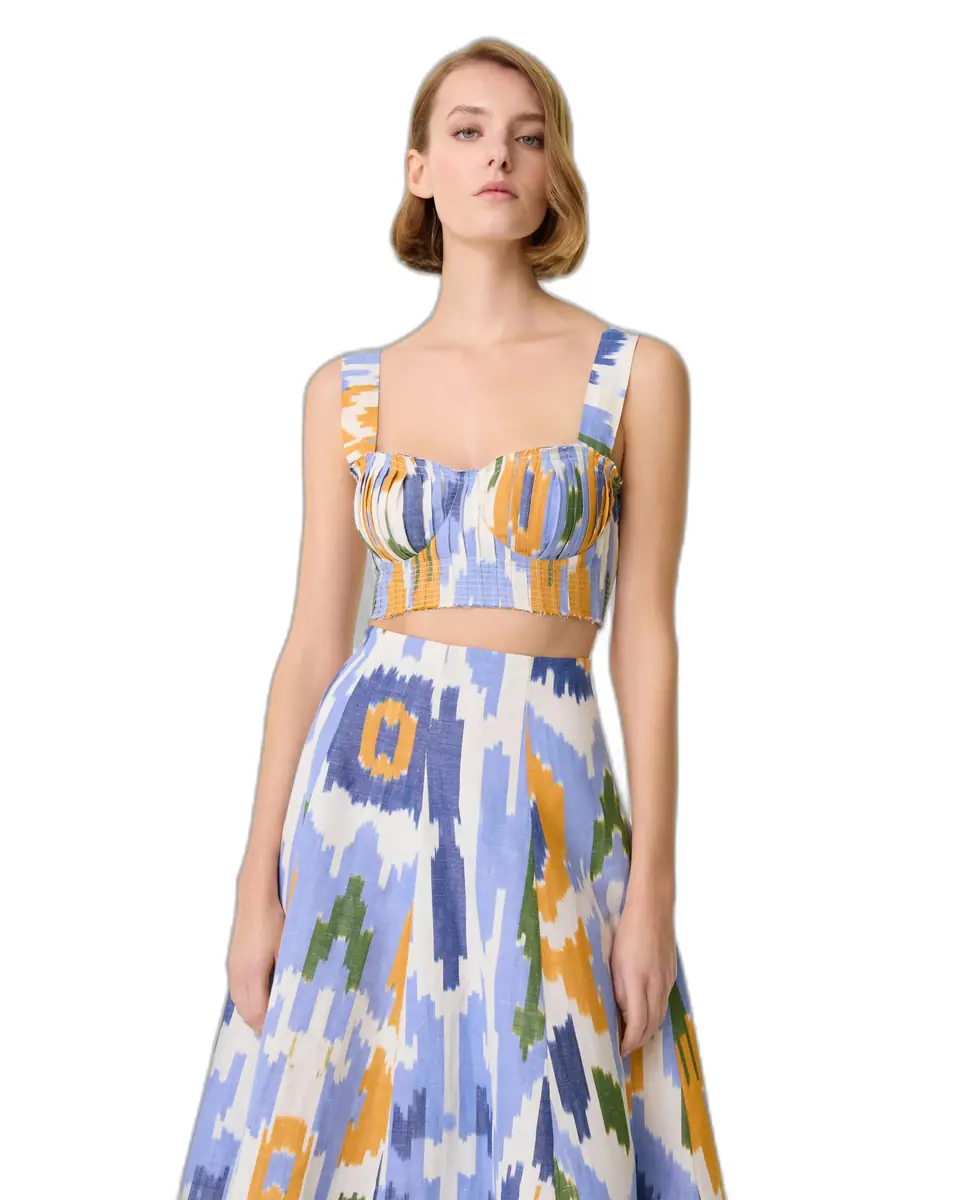 Emporio Sirenuse Dalia Top in Watercolor Ikat