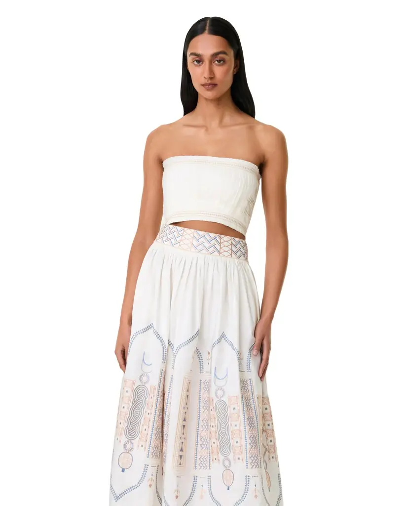 Emporio Sirenuse Flavia Top with Lace Embroidery