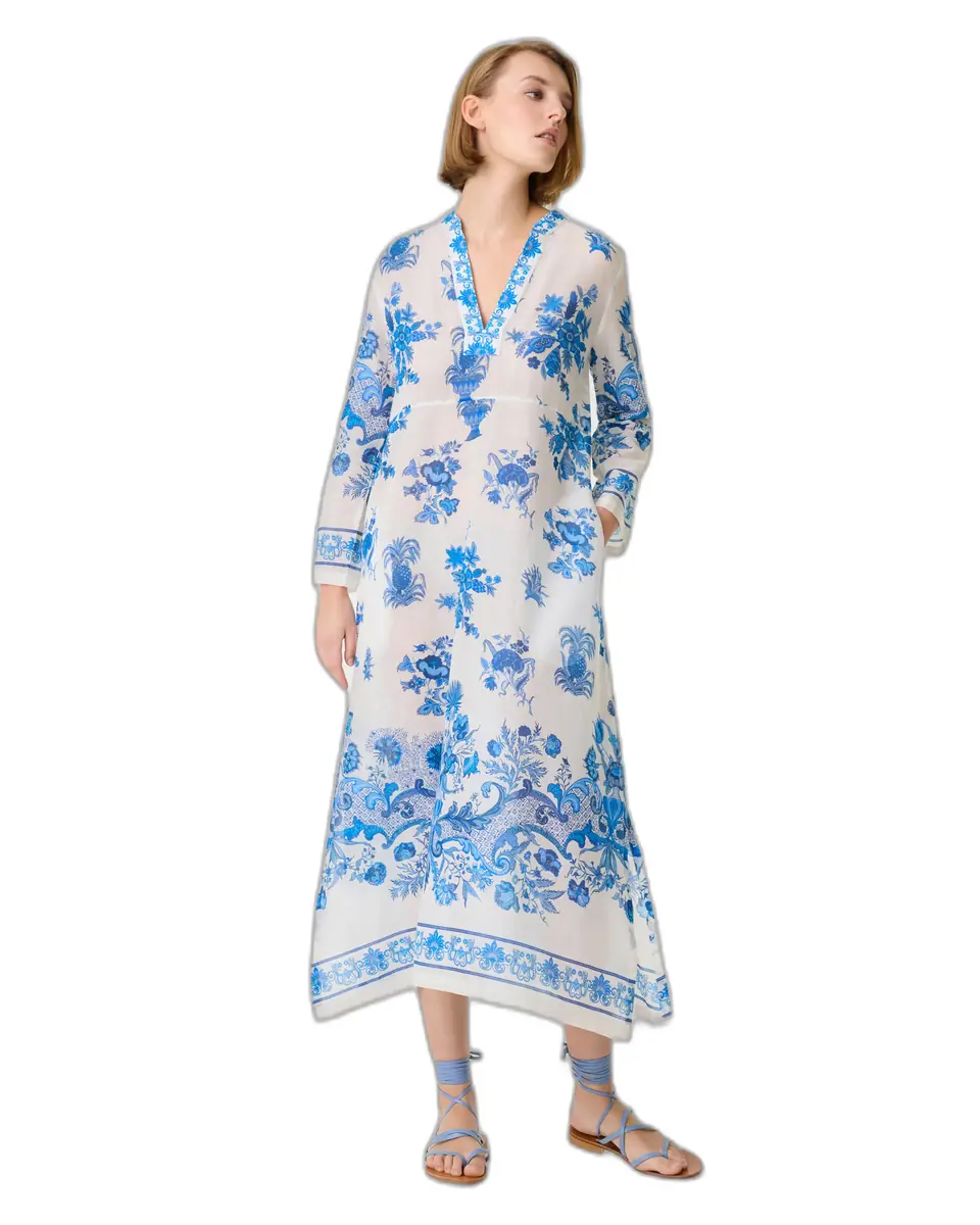 Emporio Sirenuse Giada Caftan in Chintz Print