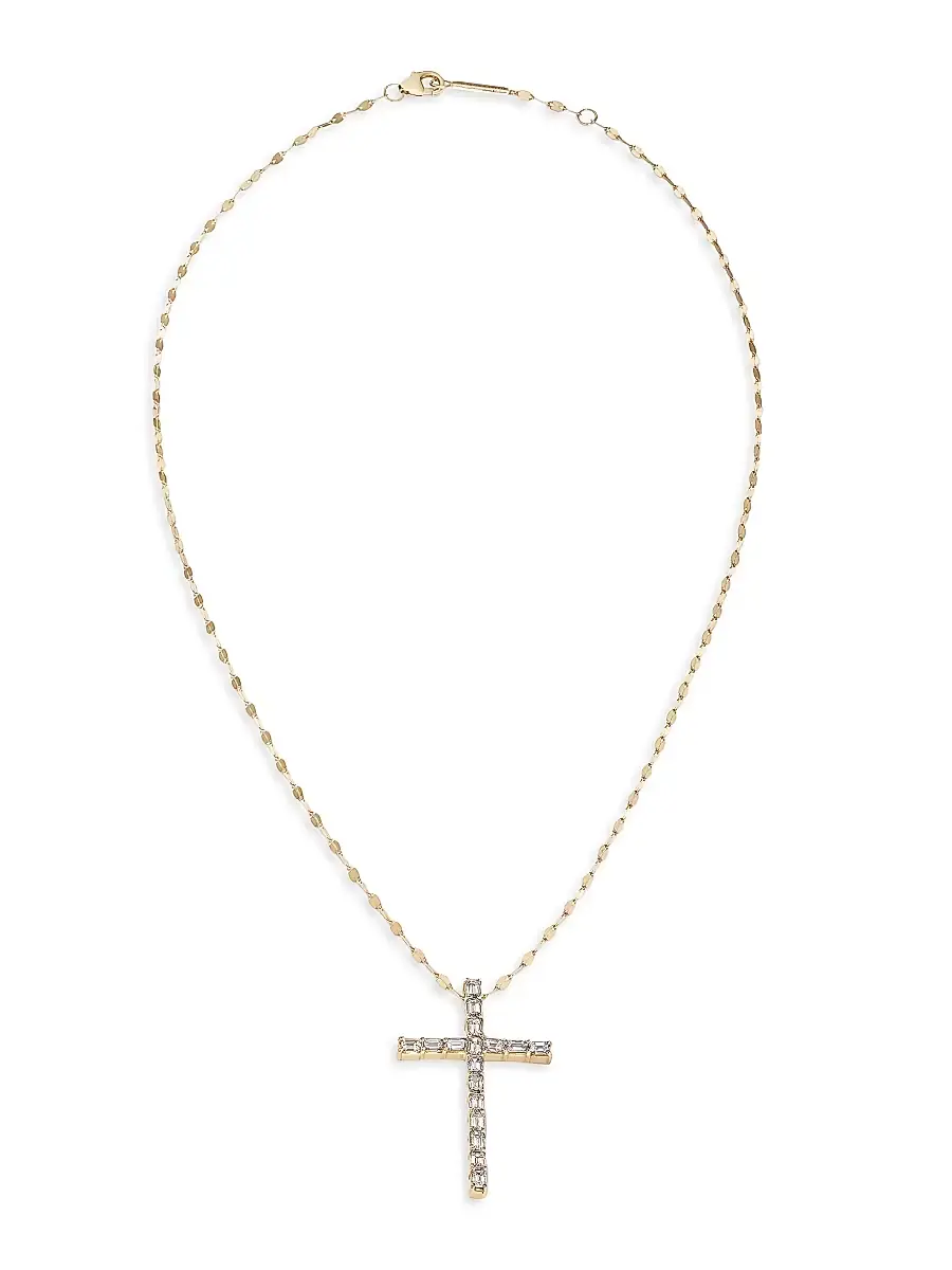 Lana Women's Twenty 14K Yellow Gold & Diamond Cross Necklace