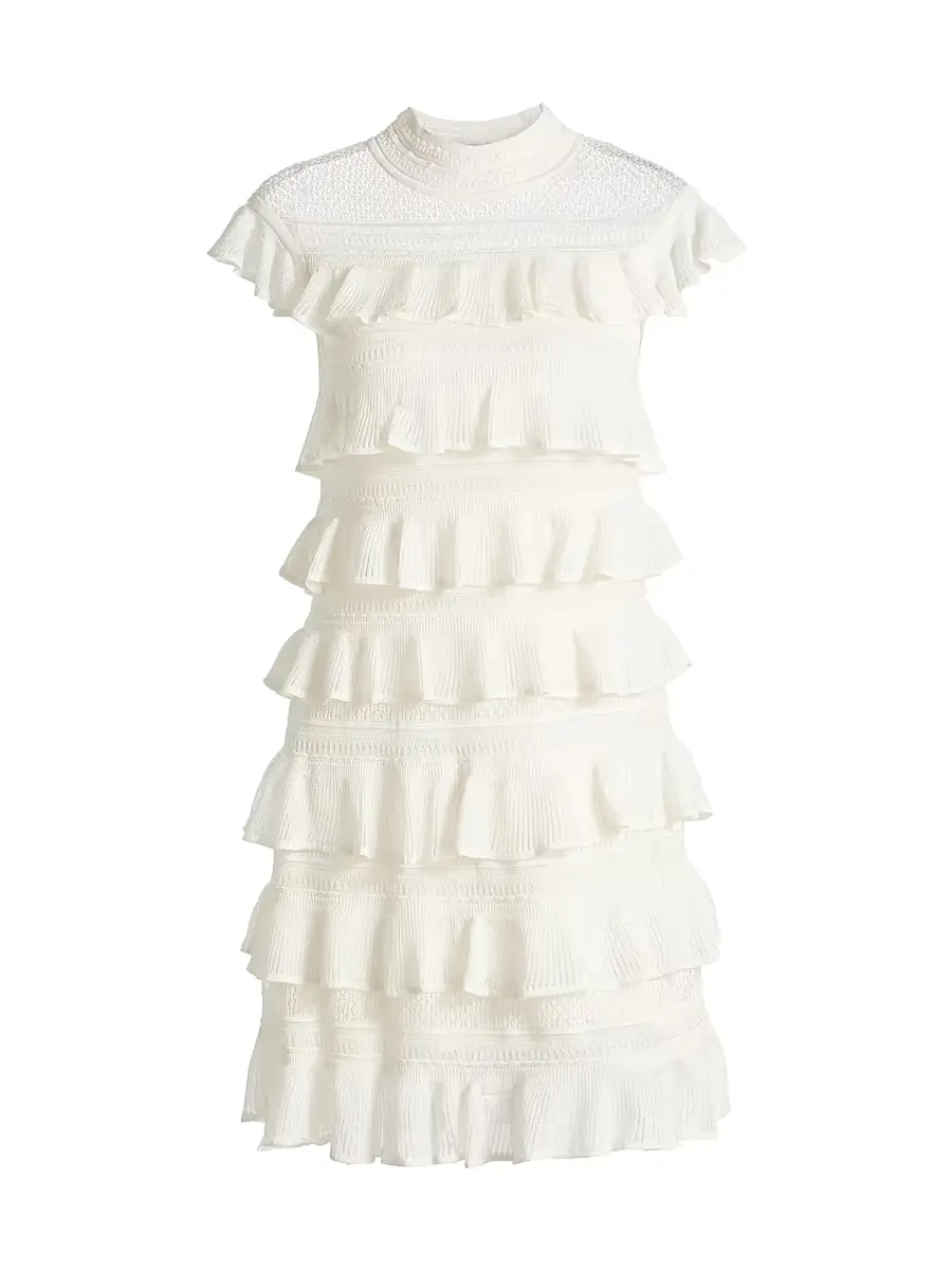 Zimmermann Women's Luna Tiered Lace Frill Minidress -
