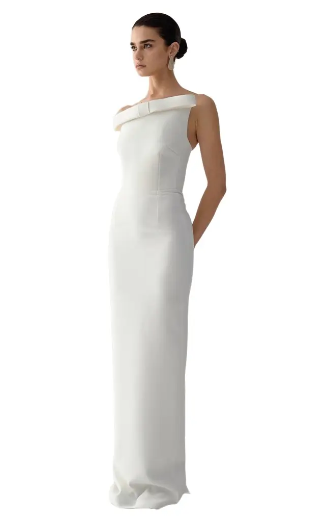 The New Arrivals Ilkyaz Ozel Fuji Bow Maxi Dress