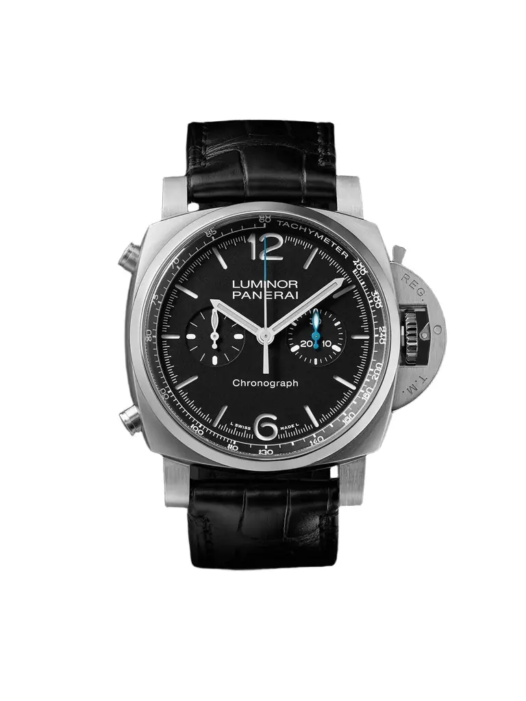 Panerai Luminor Chrono Automatic Chronograph 44mm Stainless Steel and Alligator Watch, Ref. No. PAM01109 - Men