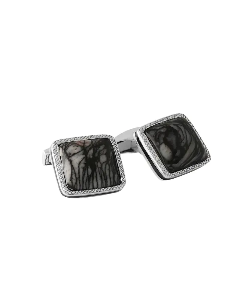 Tateossian Marble Quartzite Silver Cufflinks