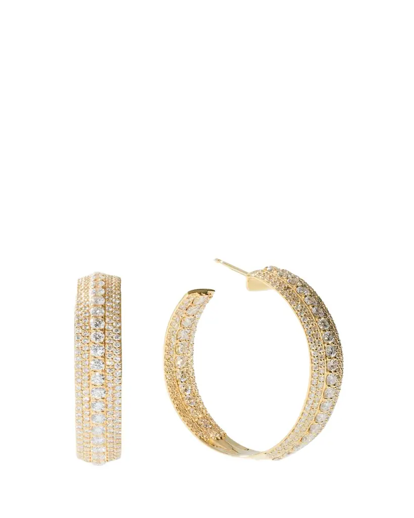 Lana 14K Curved Mega Flawless Hoop Earrings, 30mm