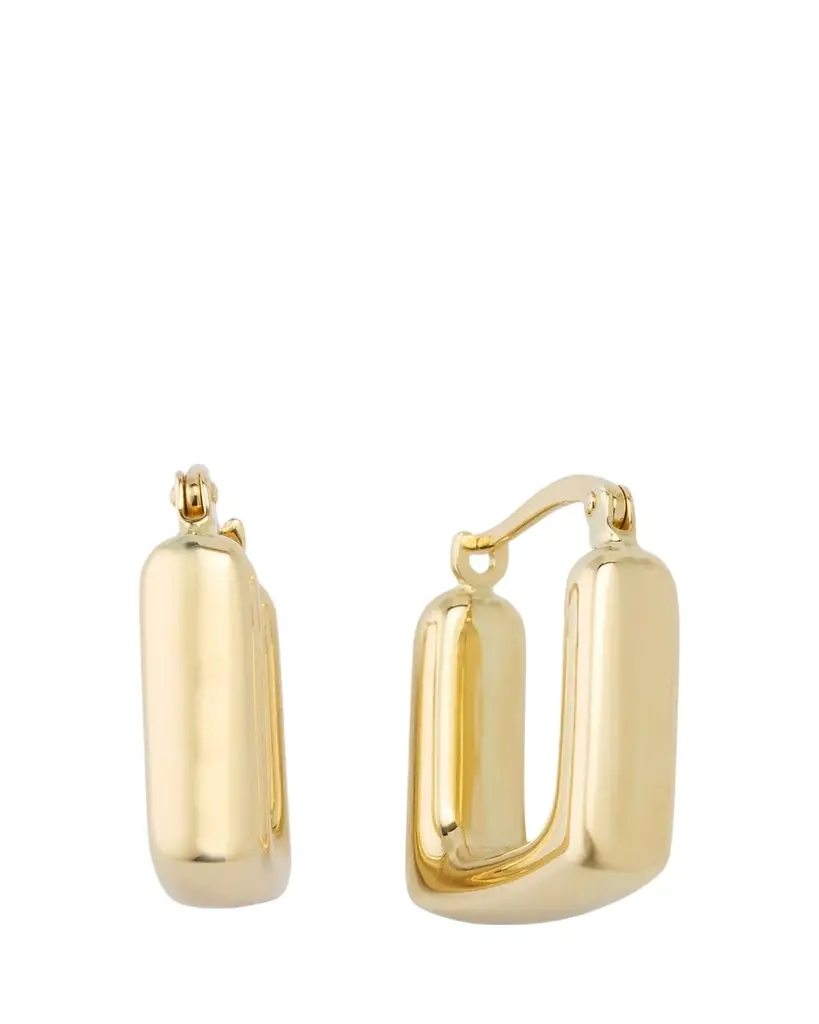 V.BELLAN 14K Yellow Gold Small Square Hoop Earrings