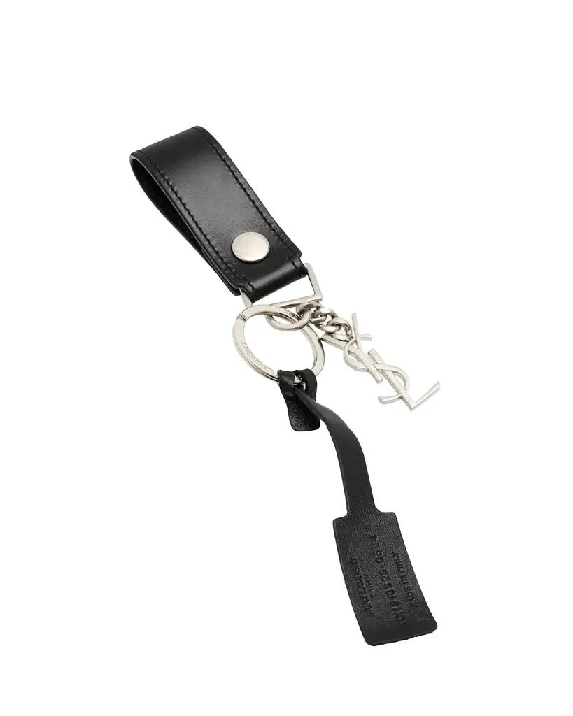 Saint Laurent Men's Cassandre Leather Keychain