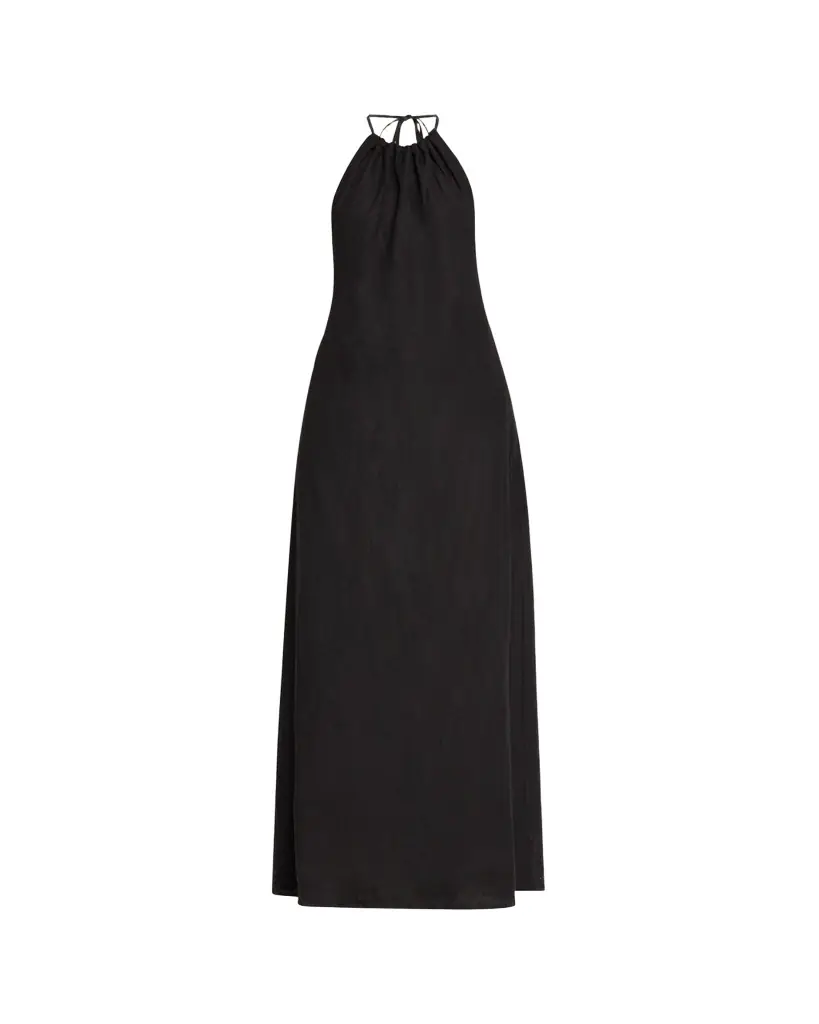 Nili Lotan Lelia Halter Backless Linen Maxi Dress