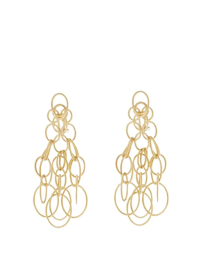 Buccellati Hawaii 18K Yellow Gold Oval Link Pendant Earrings