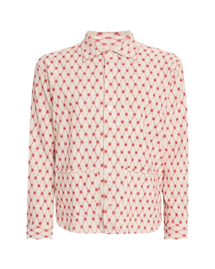 Orlebar Brown Men's Barkley Lattice Button-Down Shirt