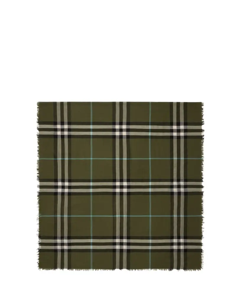 Burberry Wide Check Wool Scarf - Women's Accessories