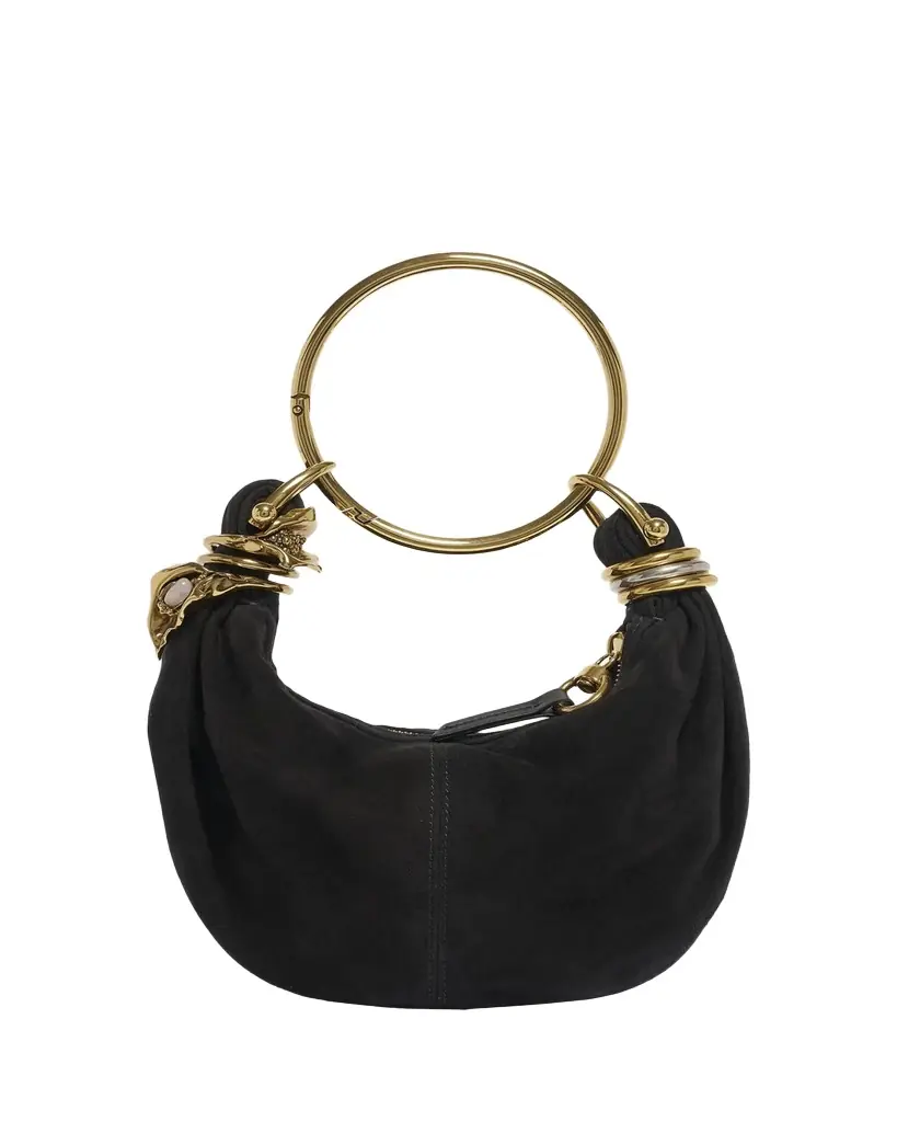 Chloe Sculptural Bracelet Bag in Suede
