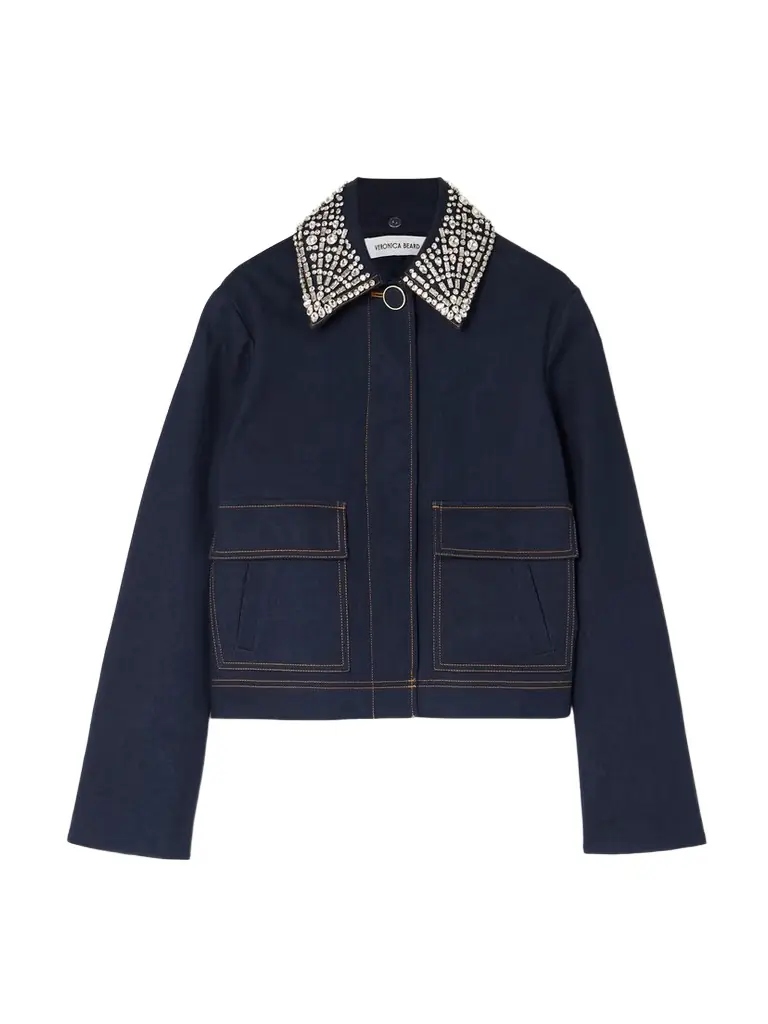 Veronica Beard Barrington Crystal-embellished Denim Jacket