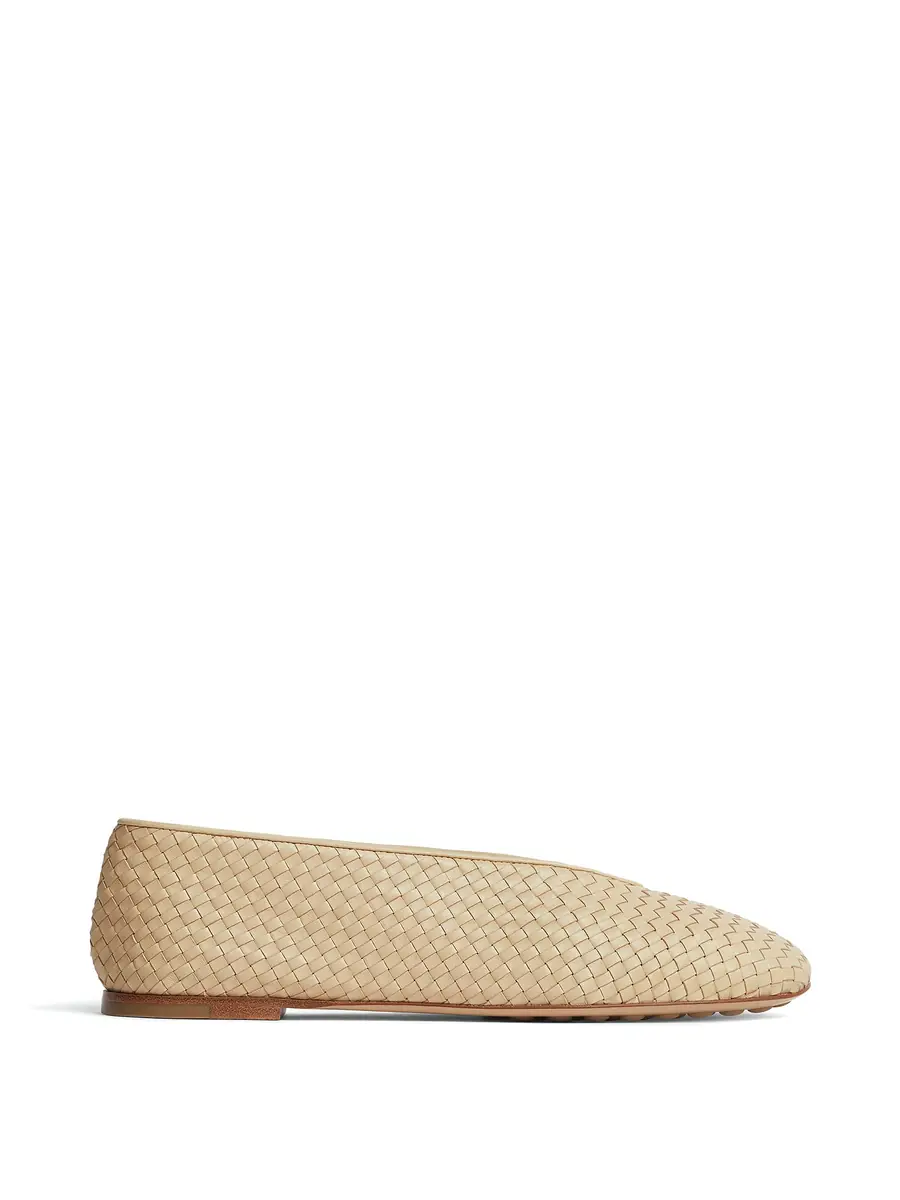 Bottega Veneta Rosa Intrecciato Ballet Flats