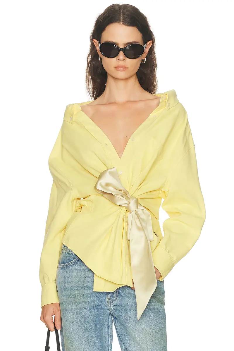 AREA Satin Knot Oxford Shirt