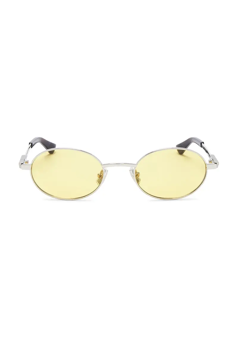 Bottega Veneta Stretch Metal Oval Sunglasses