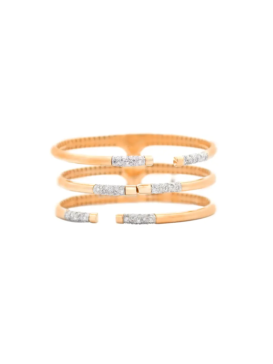 Wish Fine Jewelry 1.25ct Diamond 14K Gold Statement Cuff Bracelet