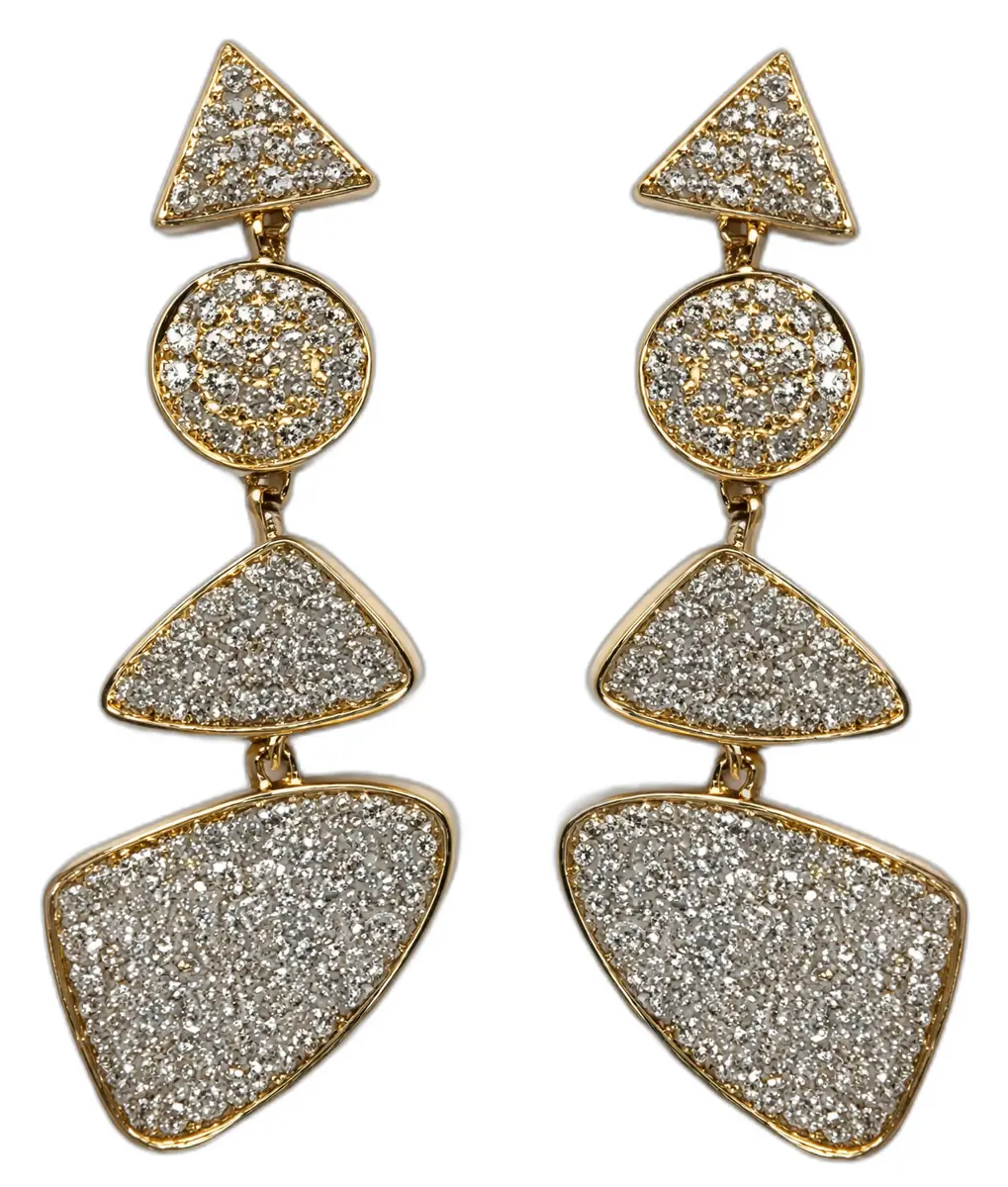 Wish Fine Jewelry 2.3ct Diamond 14K Gold Drop Earrings