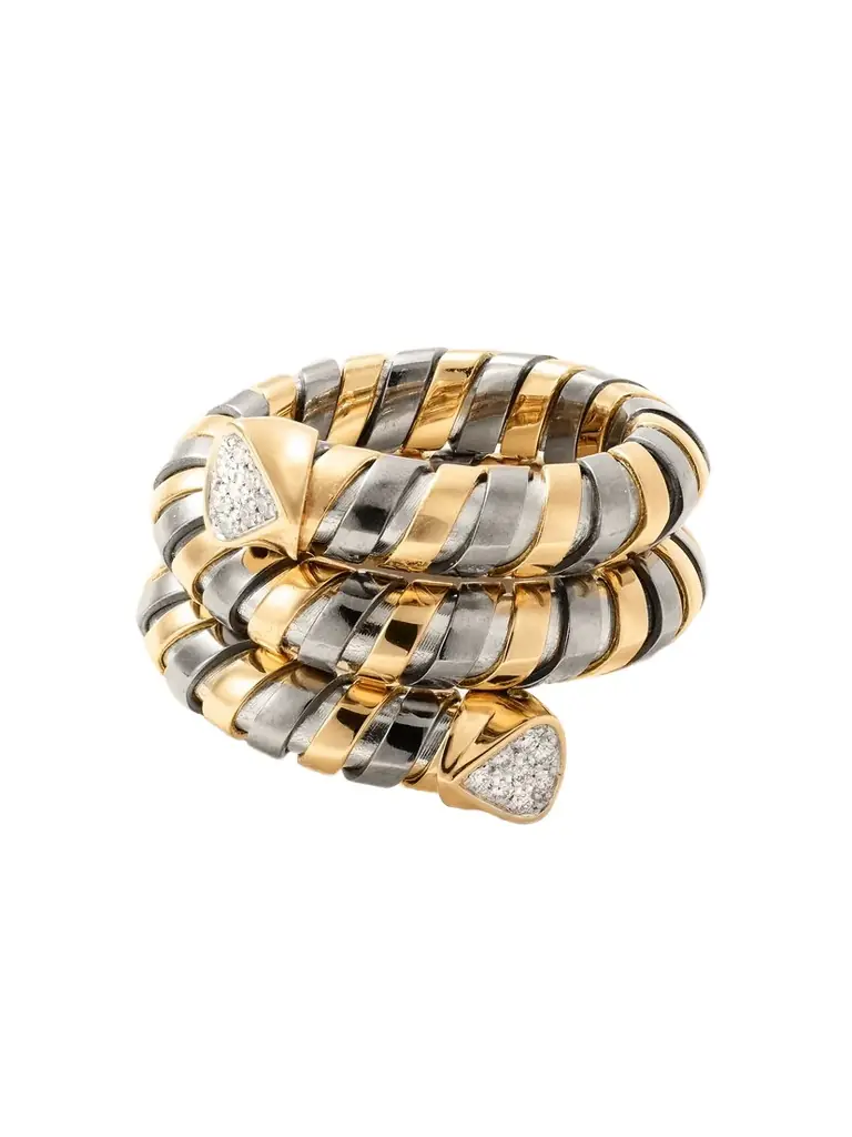 Marina B Trisola 18-karat Gold, Diamond And Titanium Ring