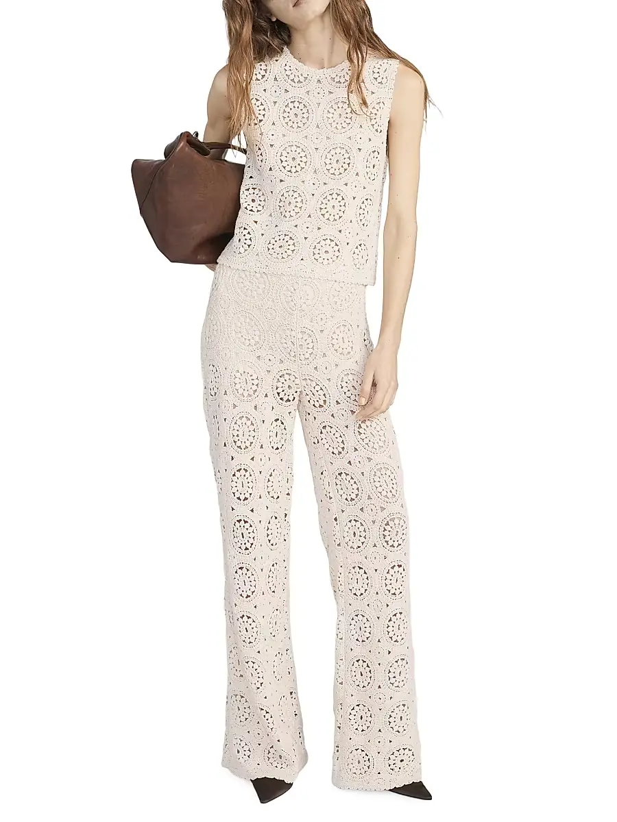 FRAME Women's The Crochet Tank Top - Cream